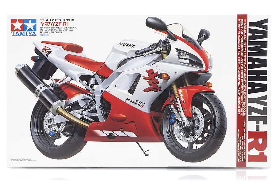 Tamiya 1/12 Yamaha YZF-R1 Super Sports Motorcycle Scaled Plastic Model Kit image 18729