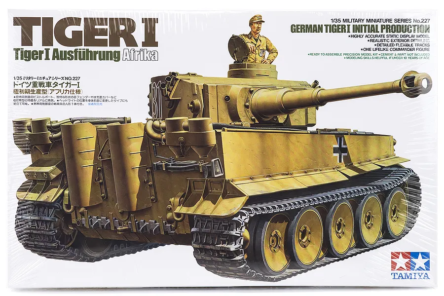 Tamiya 1/35 German Ausfuhrung Afrika Tiger 1 Initial Production Tank Scaled Plastic Model Kit image 18744