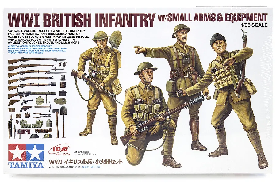Tamiya 1/35 British WW1 Infantry w/Small Arms Set Scaled Plastic Model Kit image 19215
