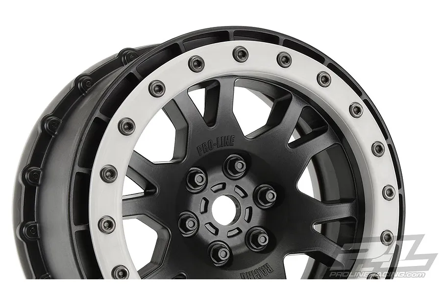 Pro-Line 4.0/5.5&amp;quot; Impulse Pro-Loc Black Rims - Grey Beadlocked Wheels 2Pcs image 19329