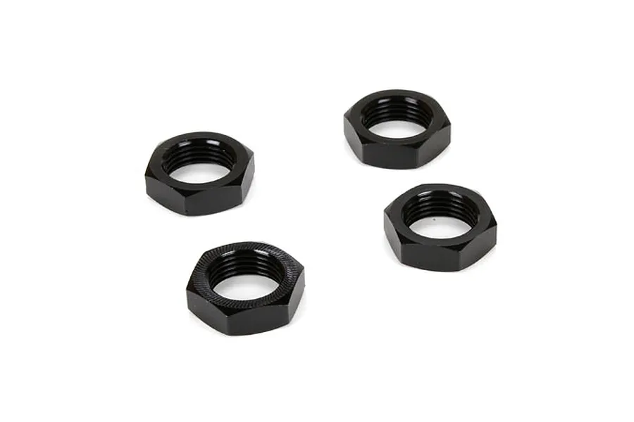 Losi 18mm (24mm Hex) Black Aluminium Serrated Wheel Nuts 4Pcs image 19735