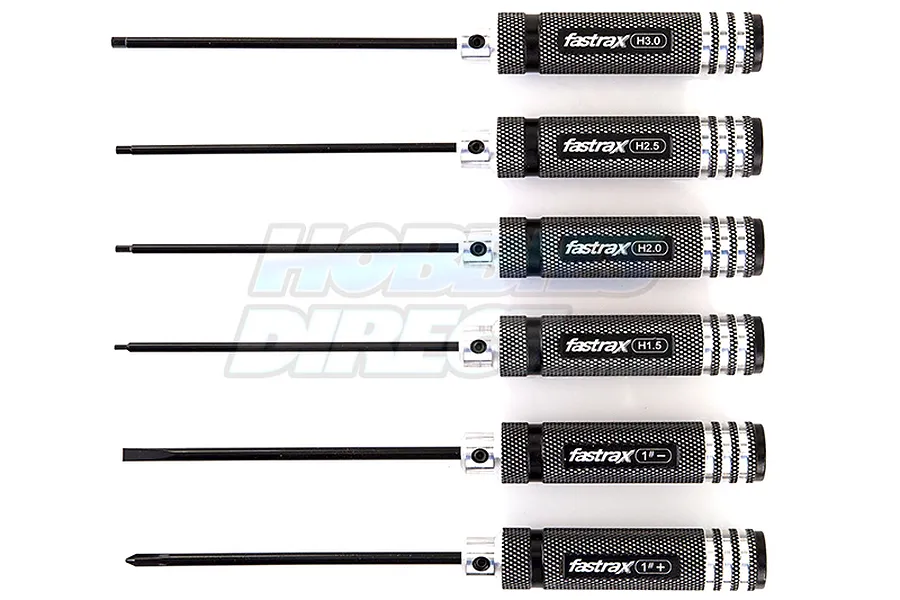 FastRax 1.5, 2.0, 2.5, 3.0mm Hex Driver &amp;amp; Phillips, Flat head Screwdriver Set 6Pcs image 19756