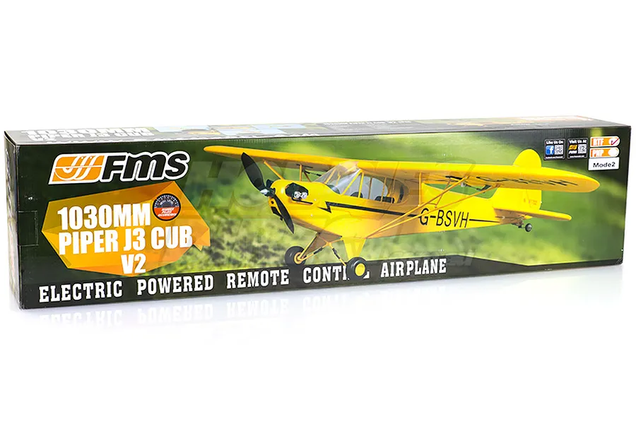 FMS RC Plane Piper J-3 Cub V2 1m 3D Aerobatic RTF - Yellow image 19779