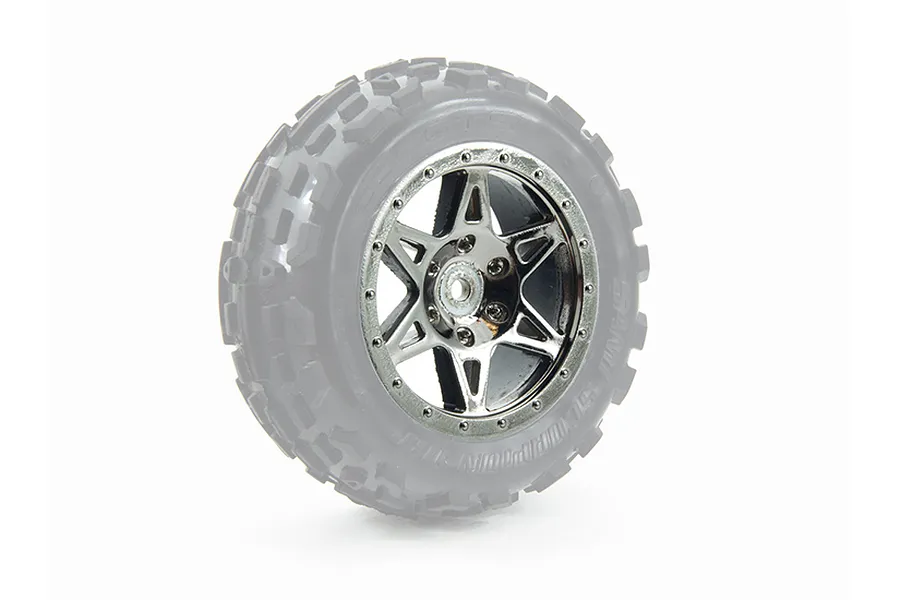 ARRMA 2.0/2.2&amp;quot; Black Chrome Raider Rims 2Pcs image 19884