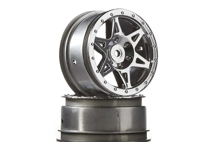 ARRMA 2.0/2.2&amp;quot; Chrome Raider Rims 2Pcs image 19885