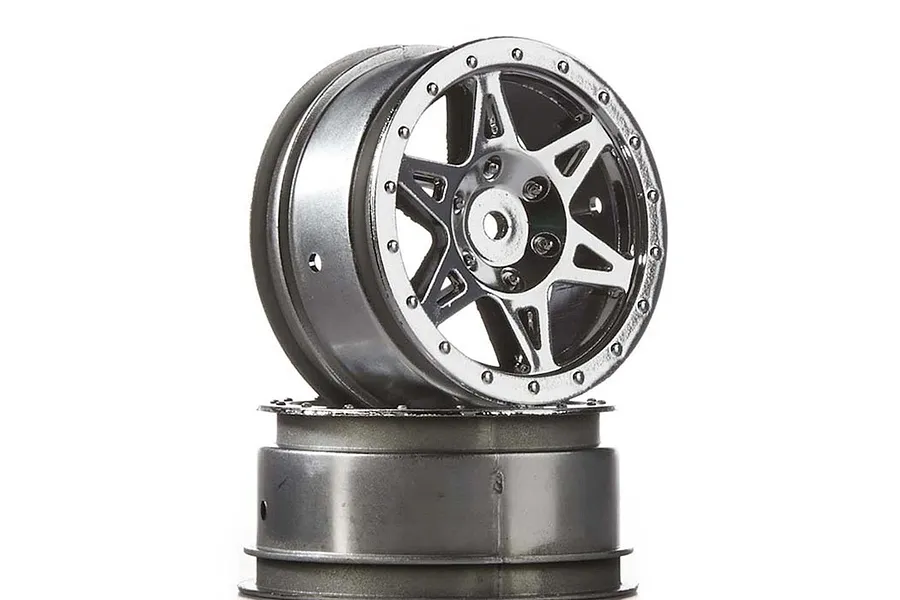 ARRMA 2.0/2.2&amp;quot; RAIDER Rear Chrome Rims 2Pcs image 19886