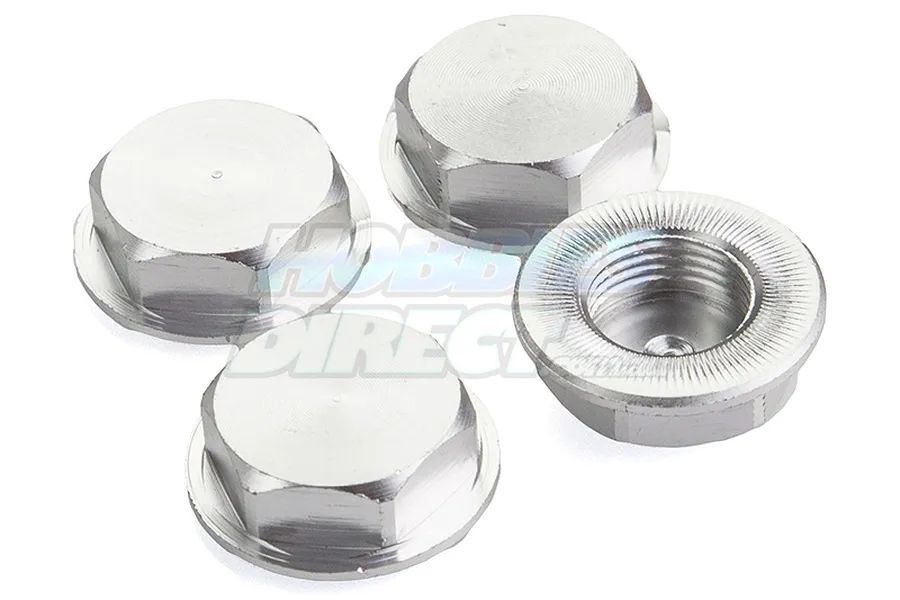 Rovan Silver Aluminium 18mm (24mm Hex) Flanged Serrated Wheel Nuts 4Pcs image 20181