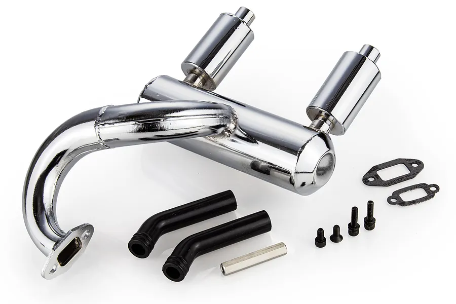 Rovan 5IVE-T Silver Twin Piped Tuned Exhaust Set image 20194