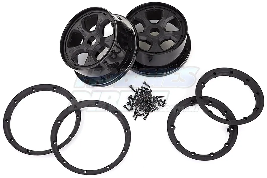 Rovan 5IVE-T 4.7/5.5&amp;quot; Black Rims &amp;amp; Beadlock Set 2Pcs image 20221
