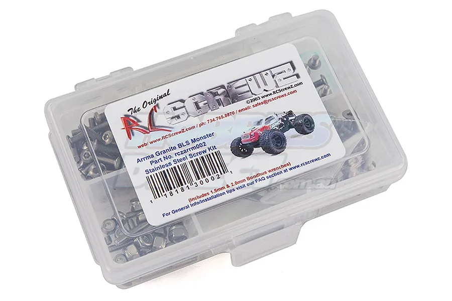 RC Screwz Arrma Granite BLS Complete Stainless Screw Kit image 20438