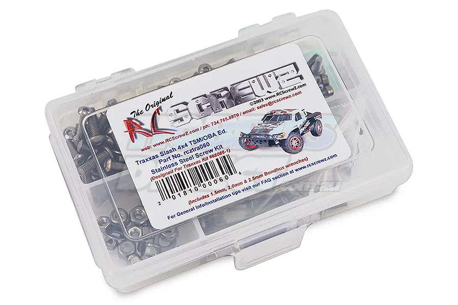 RC Screwz Traxxas Slash 4x4 w/ TSM/OBA Complete Stainless Screw Kit image 20443