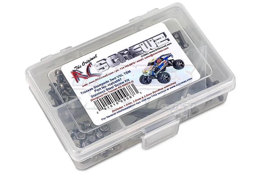 RC Screwz Traxxas Stampede VXL 2WD w/ TSM Complete Stainless Screw Kit image 20451