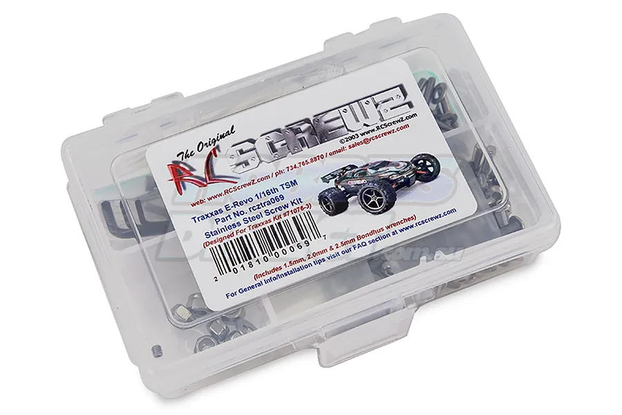 RC Screwz Traxxas 1/16 E-Revo w/ TSM Complete Stainless Screw Kit image 20453