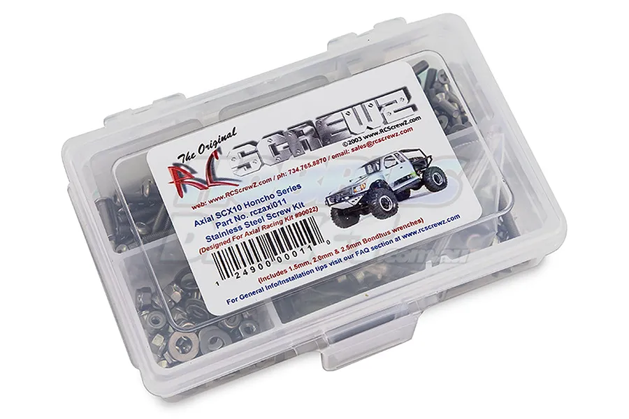 RC Screwz Axial SCX10 Honcho Complete Stainless Screw Kit image 20463