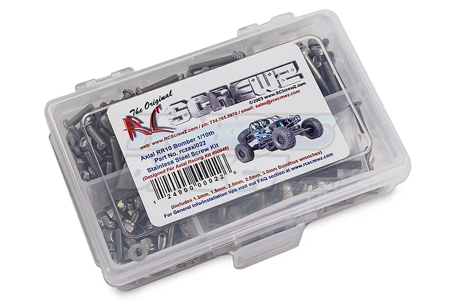 RC Screwz Axial 1/10 RR10 Bomber Complete Stainless Screw Kit image 20466