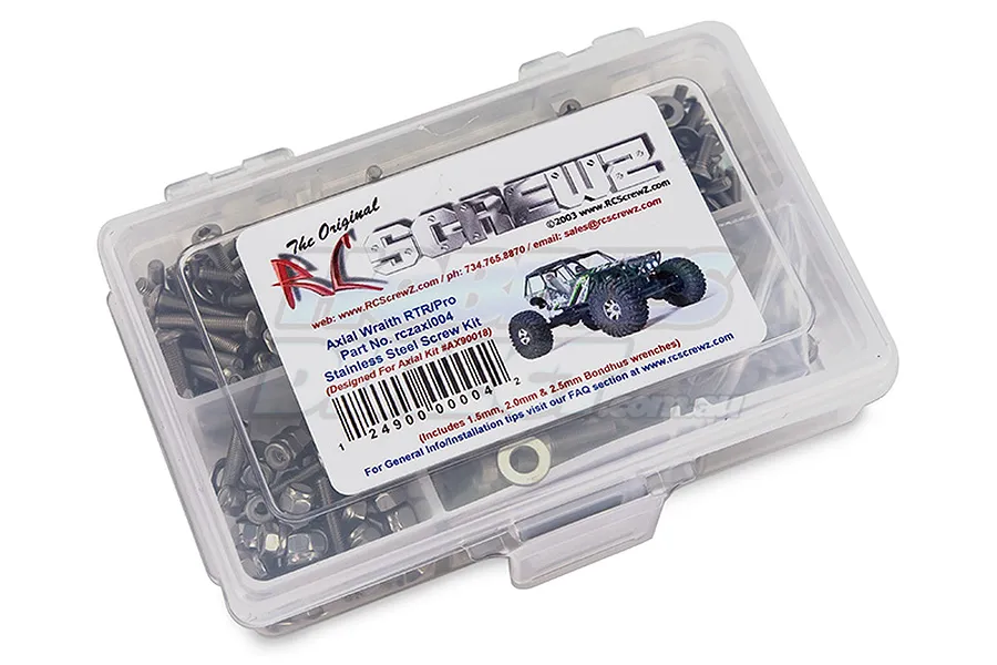 RC Screwz Axial 1/10 Wraith Complete Stainless Screw Kit image 20467
