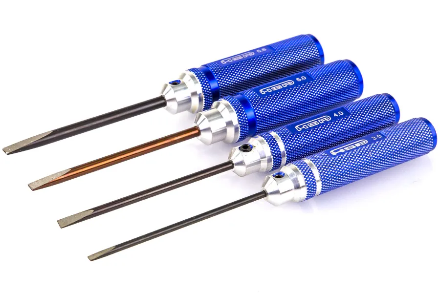 HSP Blue Aluminium Flat Head Screwdriver Set 4Pcs image 20583