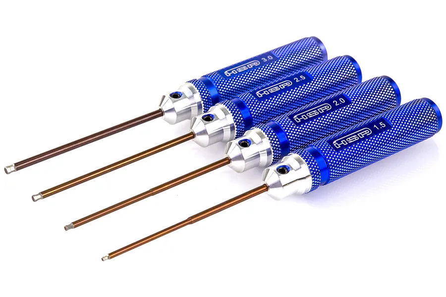 HSP Blue Aluminium 1.5,2.0,2.5,3.0mm Ball Hex Driver Set 4Pcs image 20584