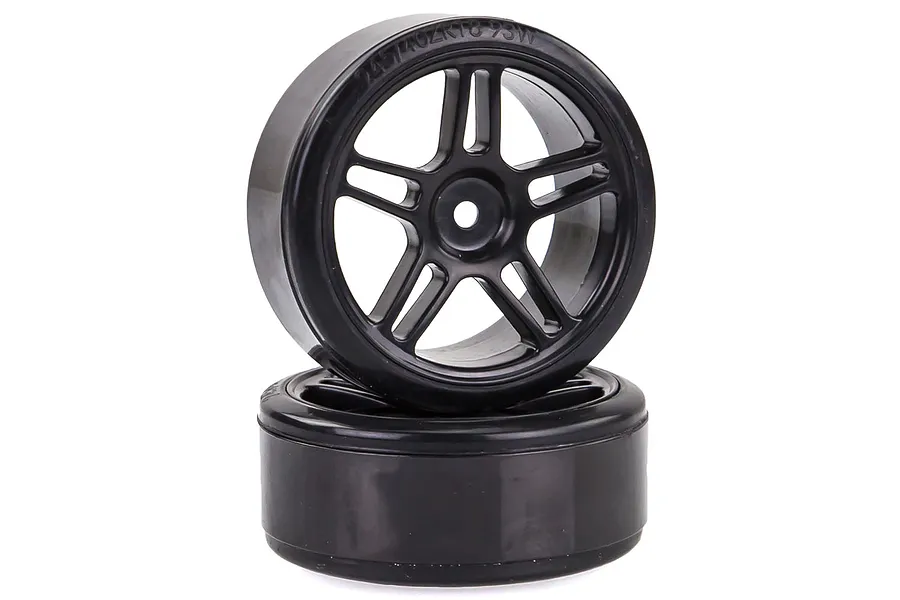 HSP 1.9&amp;quot; Drift Tyre on Black Rims - Wheels 2Pcs image 20618