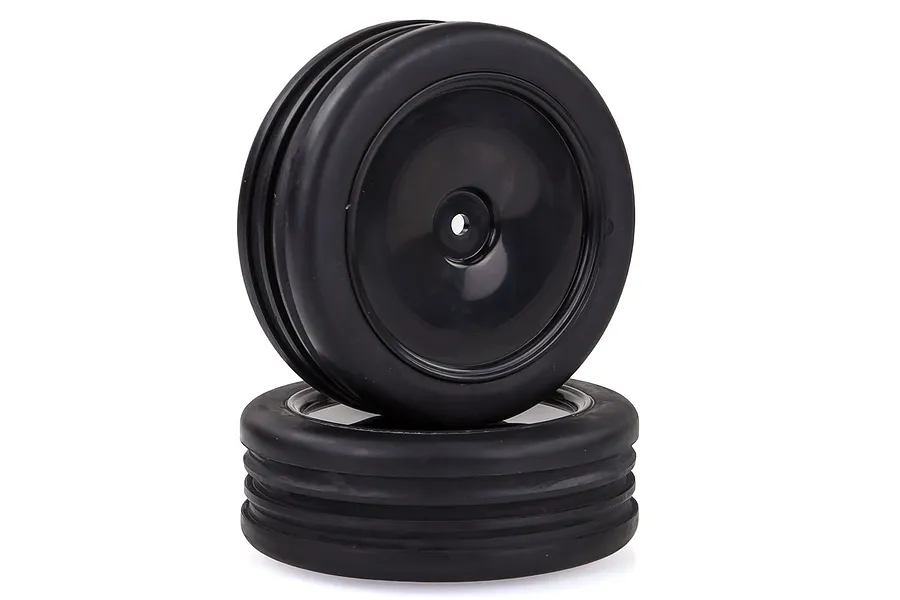 HSP 2.3&amp;quot; Mongoose Front Ribbed Tyres on Black Dish Rims - Wheels 2Pcs image 20621