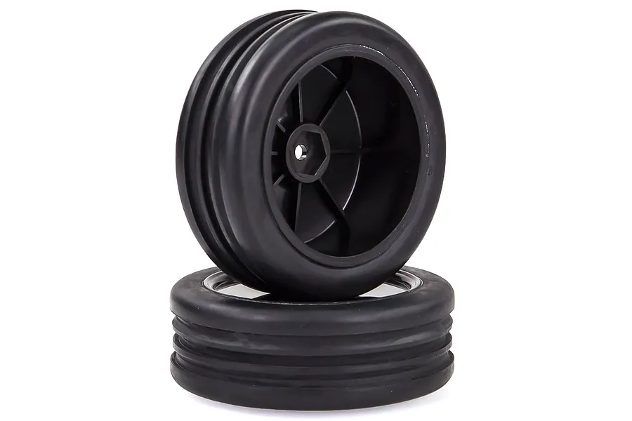 HSP 2.3&amp;quot; Mongoose Front Ribbed Tyres on Black Dish Rims - Wheels 2Pcs image 20622