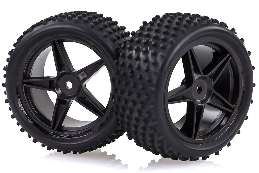 HSP 2.3&amp;quot; Rear Buggy Tyres on Black Rims - Wheels 2Pcs image 20626