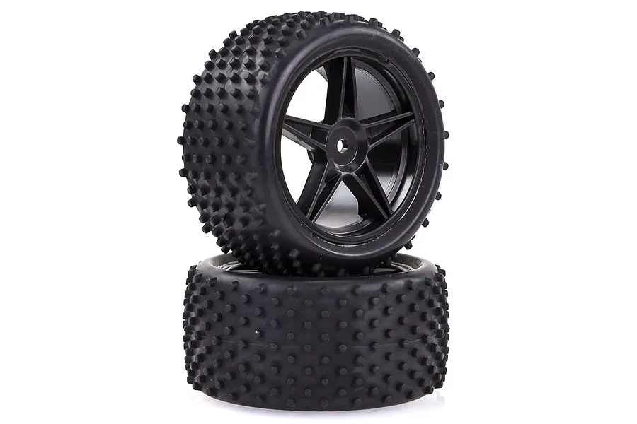 HSP 2.3&amp;quot; Rear Buggy Tyres on Black Rims - Wheels 2Pcs image 20627