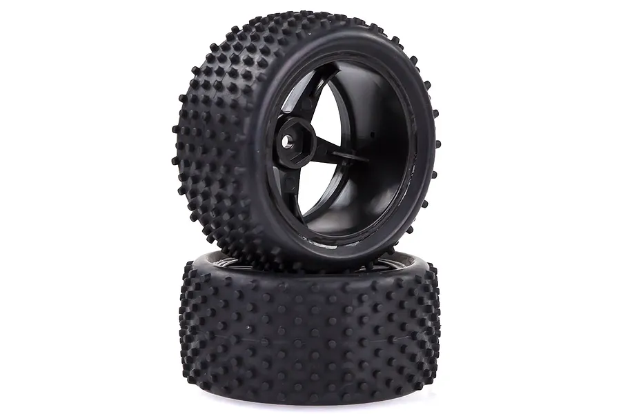 HSP 2.3&amp;quot; Rear Buggy Tyres on Black Rims - Wheels 2Pcs image 20628