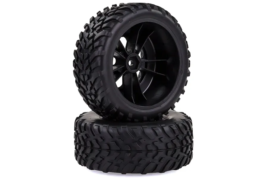 HSP 2.2/3.0&amp;quot; Storm Off Road Tyres on Black Rims - Glued Wheels 2Pcs image 20634
