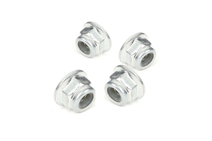 Xinlehong 4mm Steel Flanged Nyloc Nuts 4Pcs image 20676