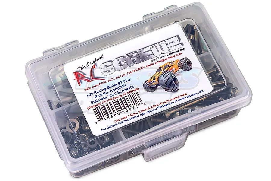 RC Screwz HPI Bullet ST Flux Complete Stainless Screw Kit image 20726