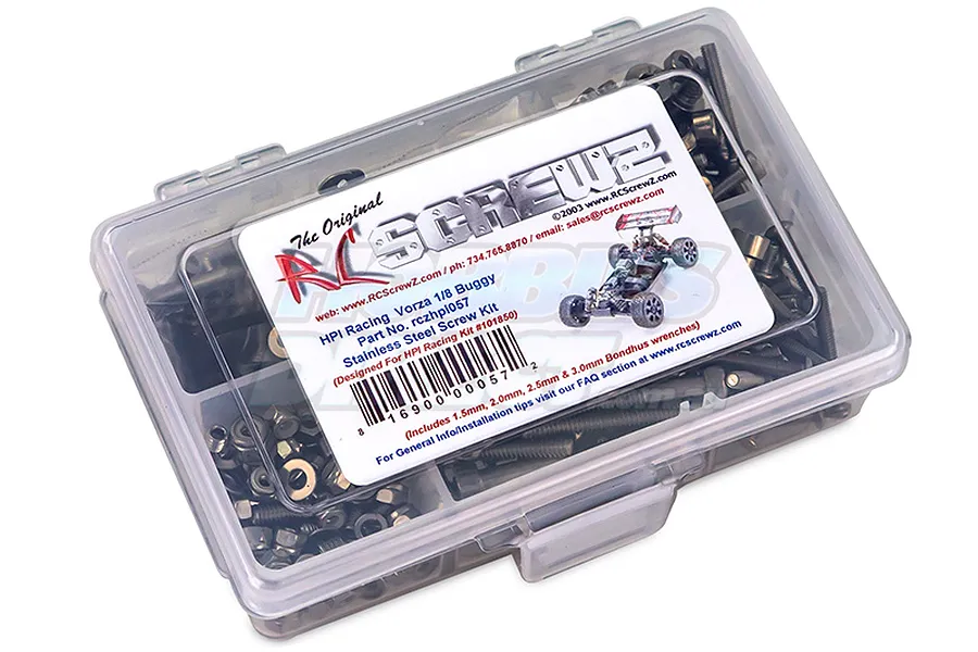 RC Screwz HPI Vorza 1/8 Buggy Complete Stainless Screw Kit image 20727