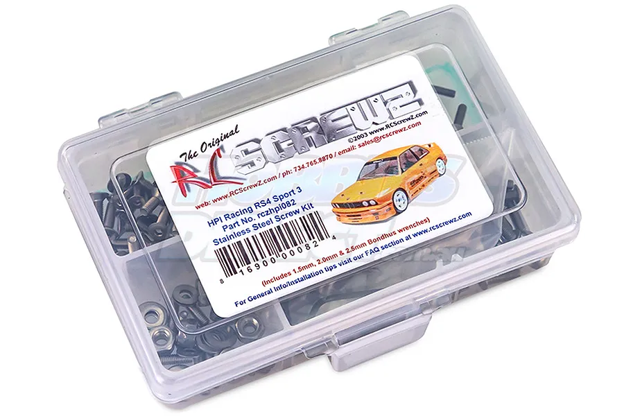 RC Screwz HPI RS4 Sport 3 Complete Stainless Screw Kit image 20737