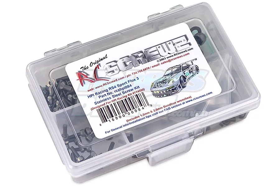 RC Screwz HPI RS4 Sport 3 Flux Complete Stainless Screw Kit image 20738