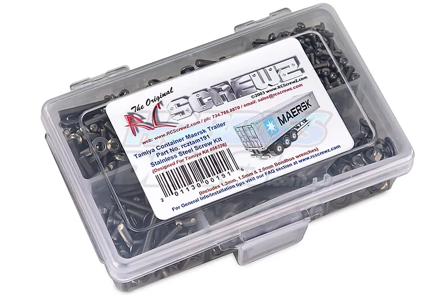 RC Screwz Tamiya 1/14 Maersk Container Trailer Complete Stainless Screw Kit image 20744