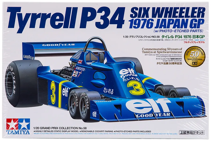 Tamiya 1/20 Tyrrell P34 1976 Six Wheeler F1 Plastic Model Kit image 20791