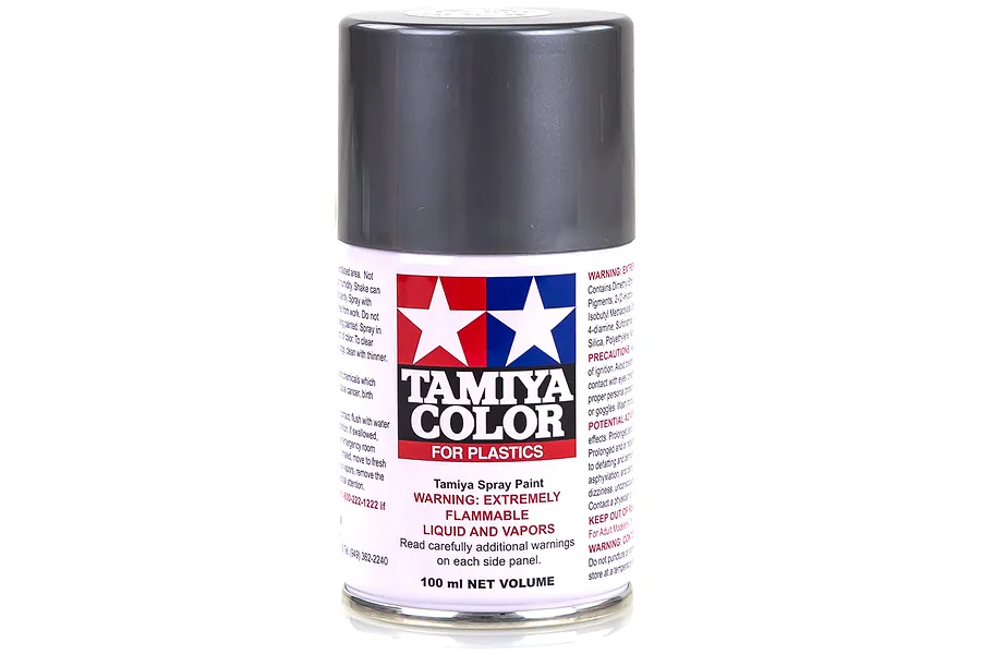 Tamiya TS-100 Semi-Gloss Bright Gunmetal Lacquer Spray Paint 100ml image 20952