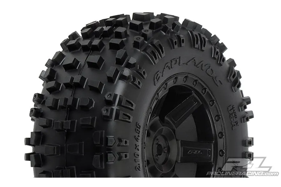 Pro-Line 2.8&amp;quot; Badlands Tyres on Black Desperado Rims - Glued Wheels 2Pcs image 21378