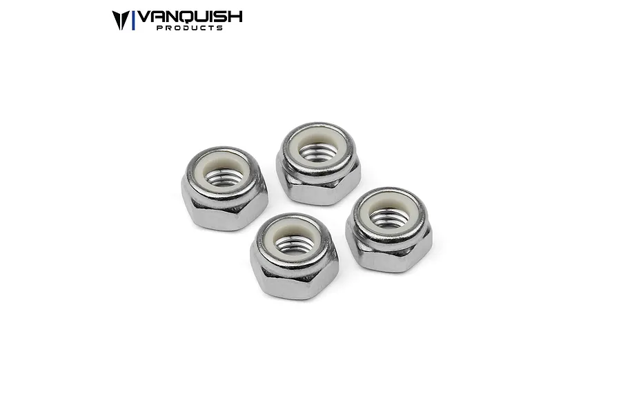 Vanquish 5mm Silver Steel Nyloc Nuts 4Pcs w/ Washers image 21663