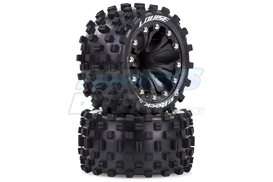 Louise 2.8&amp;quot; ST-Rock Tyres on Black Spoke Rims - Glued Truck Wheels w/ Foam 2Pcs image 2