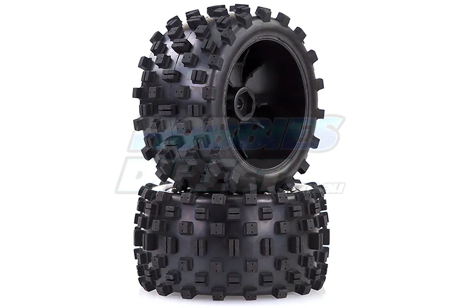 Louise 2.8&amp;quot; ST-Rock Tyres on Black Spoke Rims - Glued Truck Wheels w/ Foam 2Pcs image 3