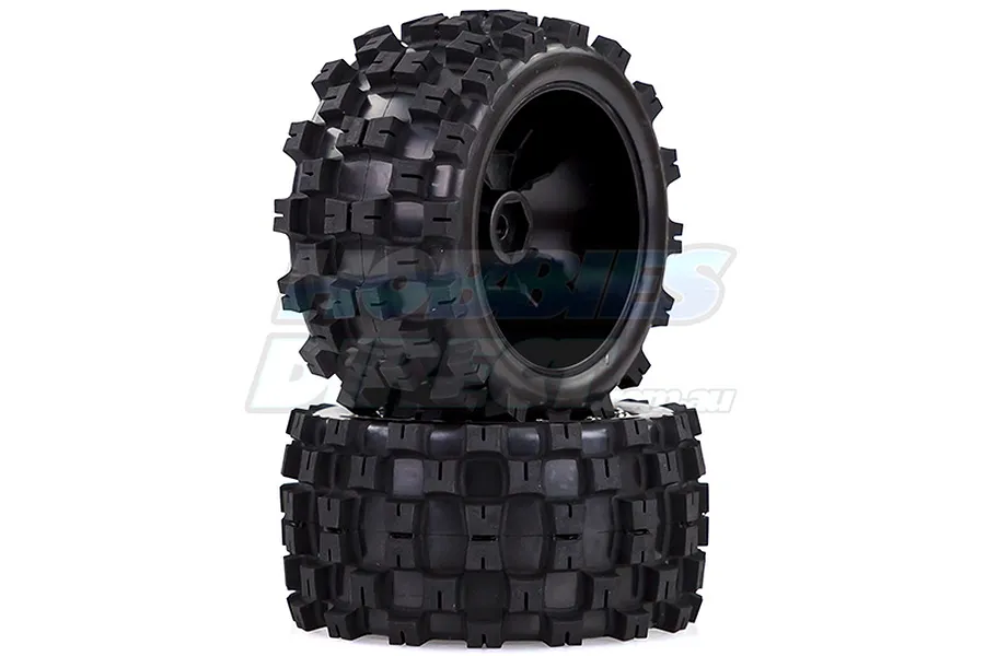 Louise 2.8&amp;quot; ST-Mcross Tyres on Black Spoke Rims - Glued Truck Wheels w/ Foam 2Pcs image 3