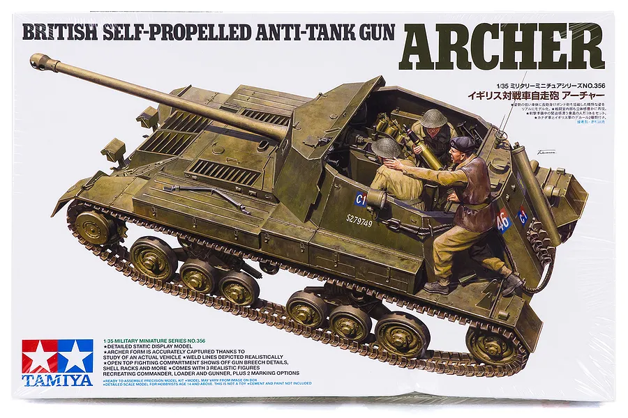 Tamiya 1/35 British Archer Anti-Tank Self-Propelled Gun Scaled Plastic Model Kit image 21781