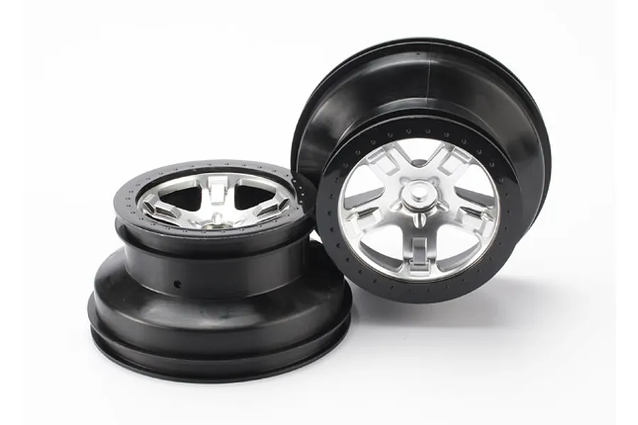 Traxxas 2.2/3.0&amp;quot; Black/Satin Chrome Rims 2Pcs image 21833