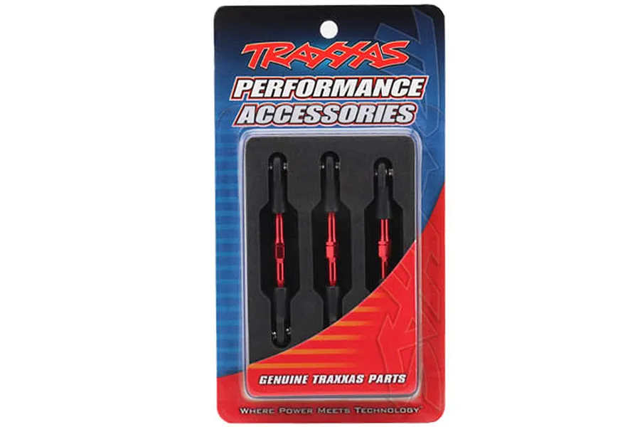 Traxxas 6939R red aluminium turnbuckle set in original retail packaging.