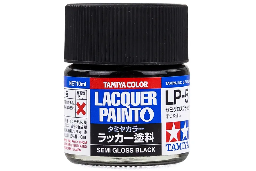 Tamiya LP-5 Semi Gloss Black Lacquer Paint 10ml image 22268