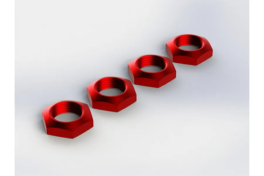 ARRMA Red Aluminium 17mm Serrated Wheel Nuts 4Pcs image 22364