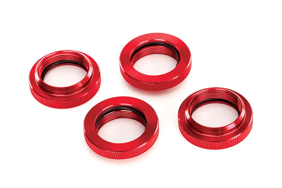 Traxxas Red Aluminium GTX Shock Adjusting Nuts w/ O-Rings image 22482