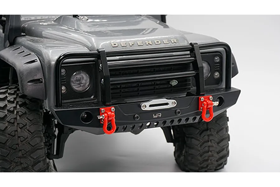 Yeah Racing Black Aluminium TRX-4 &amp;amp; SCX10 II Front Bumper w/ LED Lights image 23003
