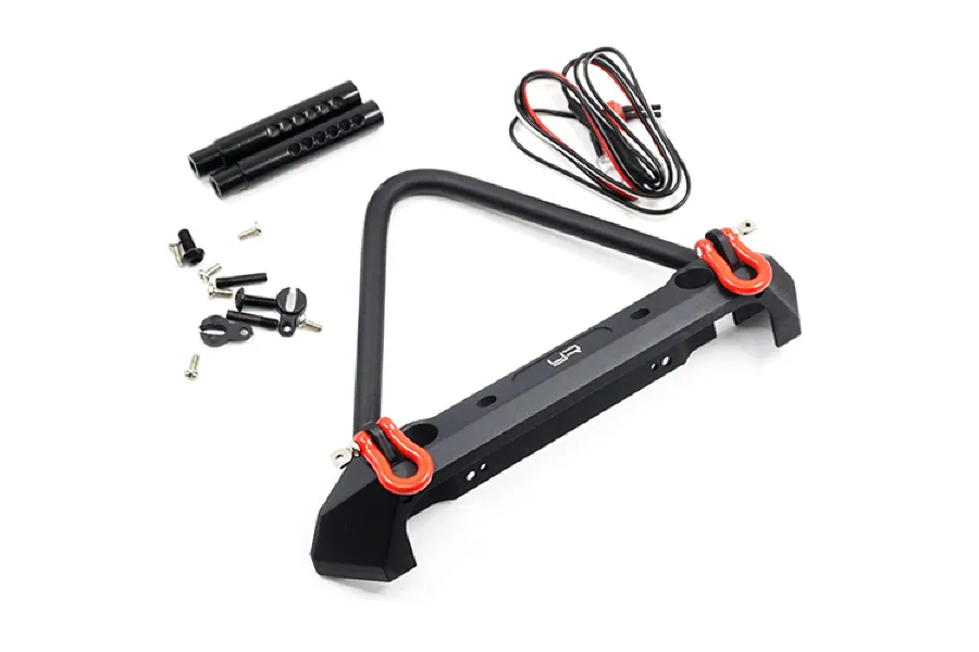 Yeah Racing Black Aluminium TRX-4 &amp;amp; SCX10 II Front Bumper w/ LED Lights image 23006